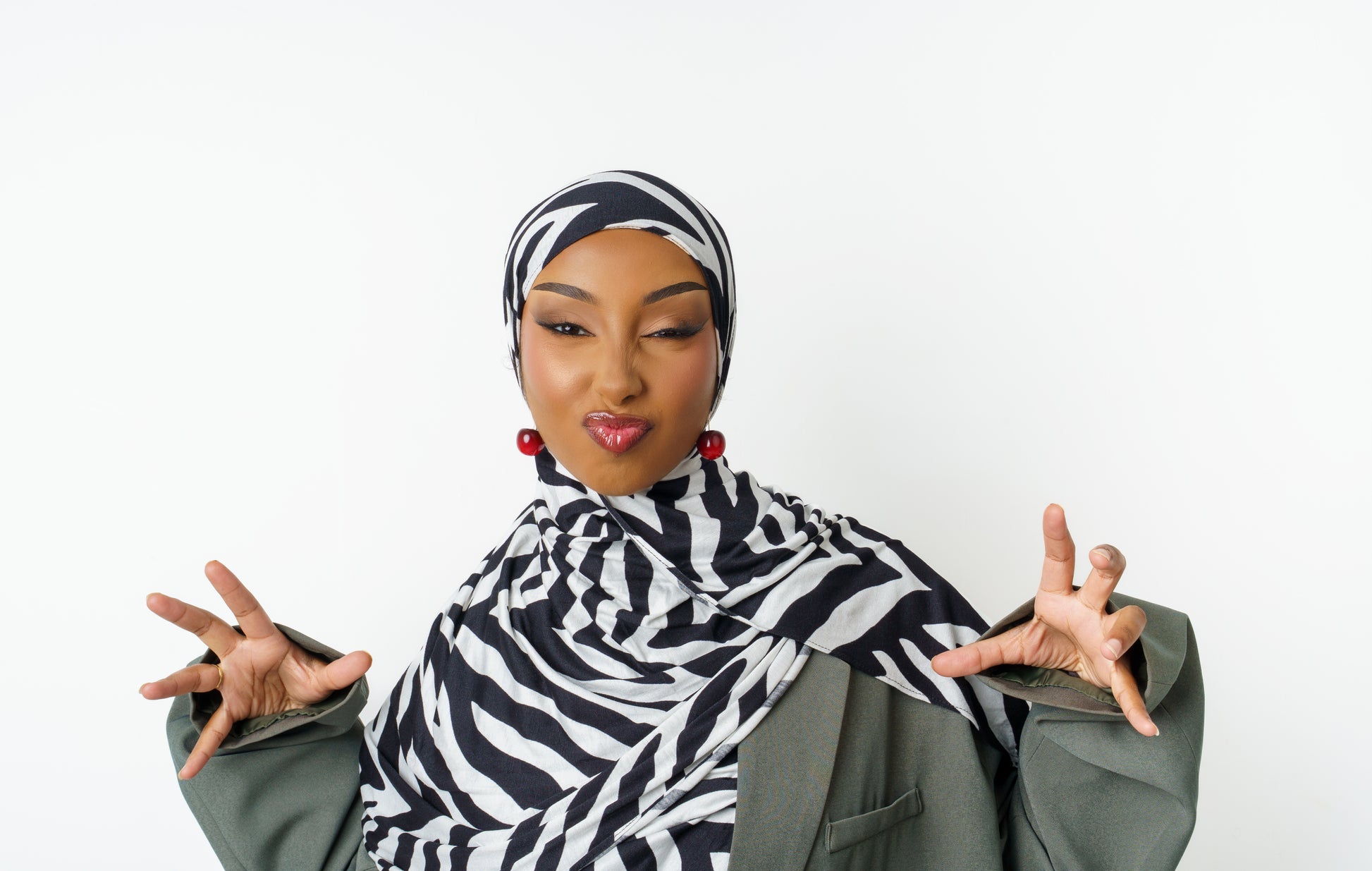 Wild Zebra printed jersey hijab